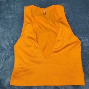 Low cut orange tank crop top